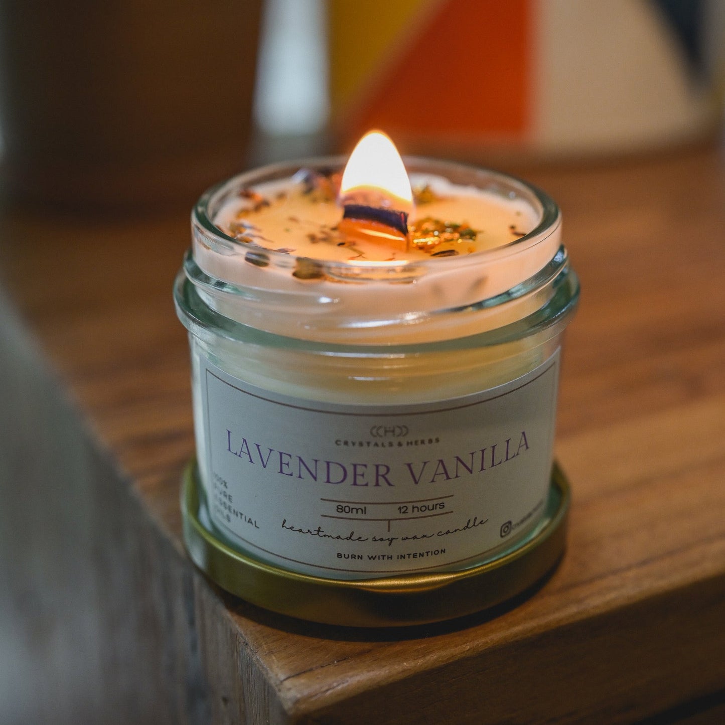 Lavendar Vanilla Premium Essential Oil 80ml Soy Wax Candle