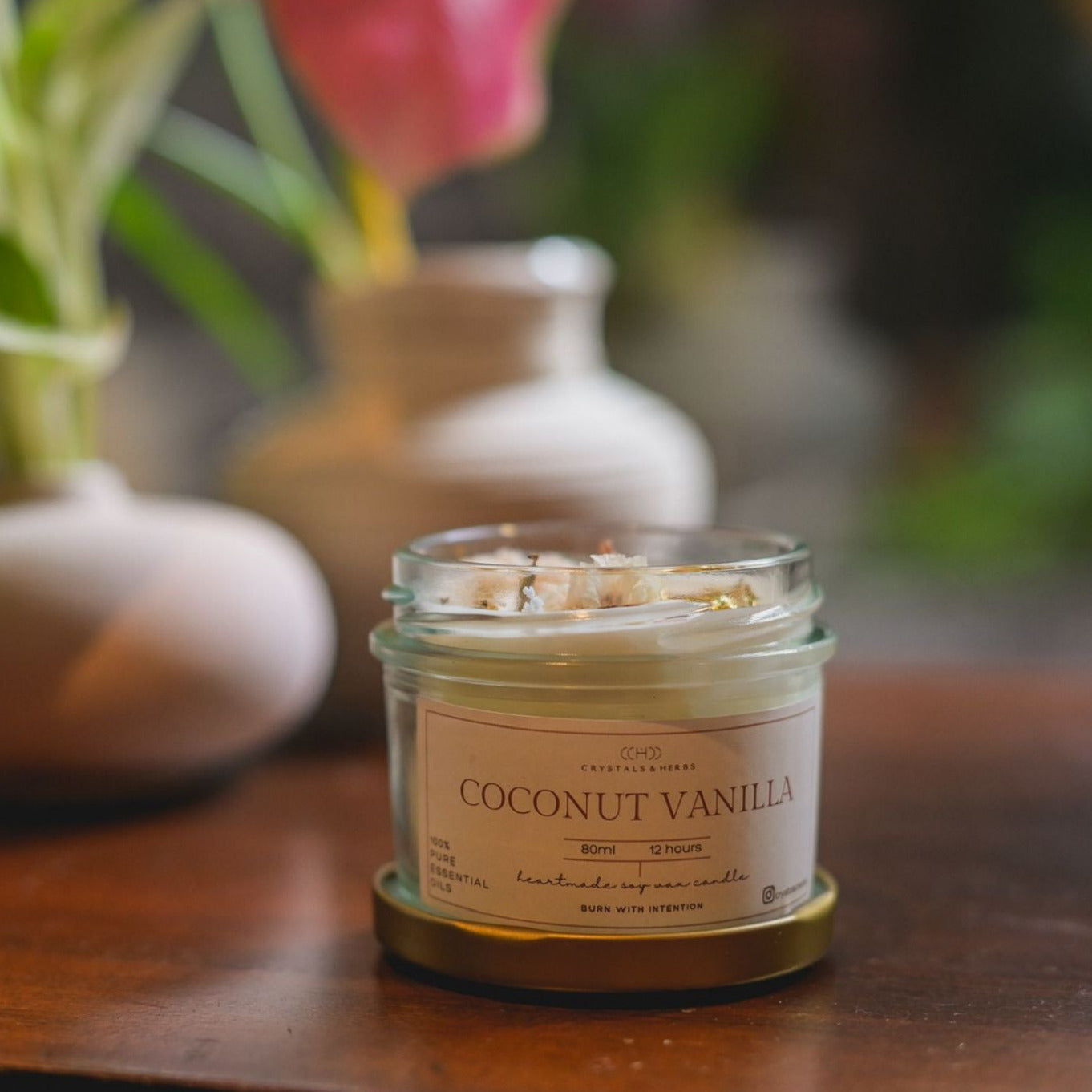 Coconut Vanilla Premium Essential Oil 80 ml Soy Wax Candle