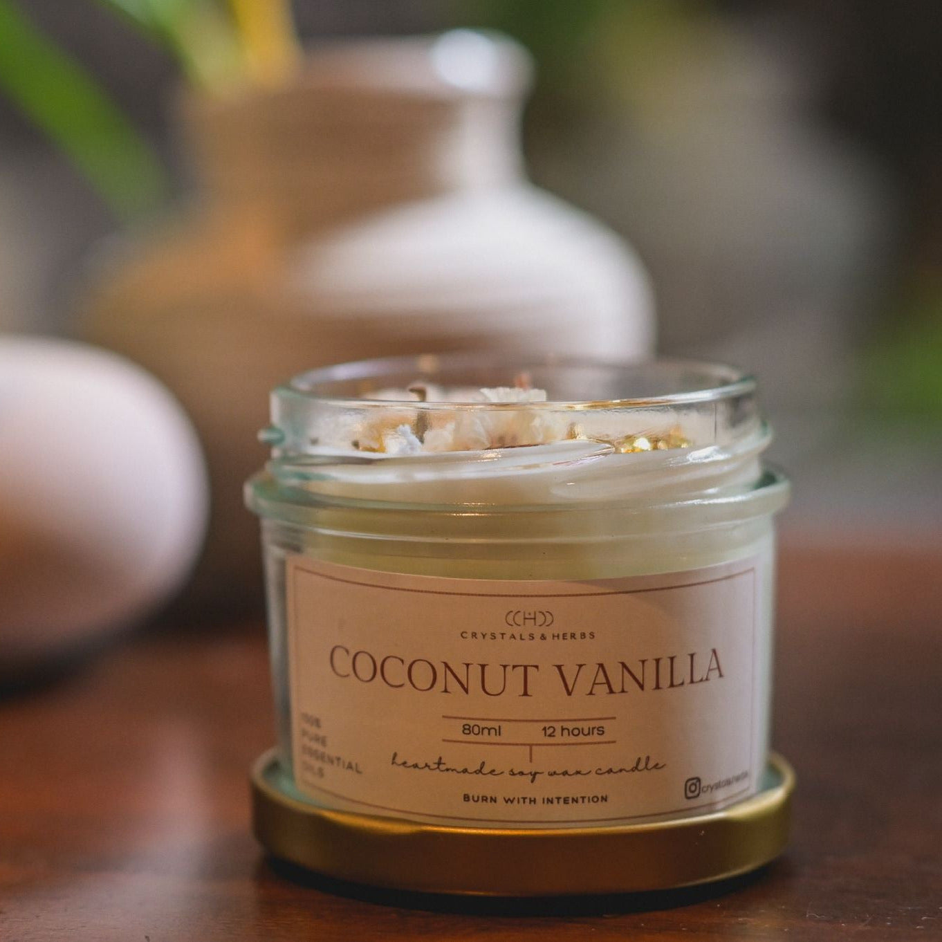 Coconut Vanilla Premium Essential Oil 80 ml Soy Wax Candle