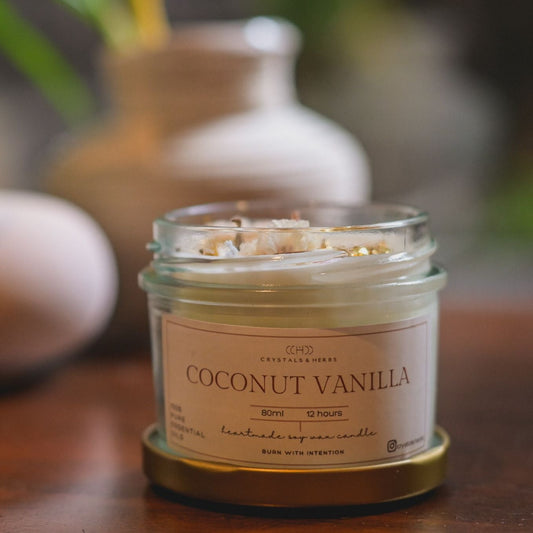 Coconut Vanilla Premium Essential Oil 80 ml Soy Wax Candle