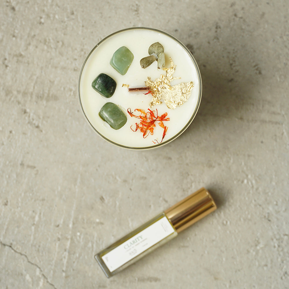 Clarity Gift Set Candle 180ml + Aura Elixir Spray 15ml