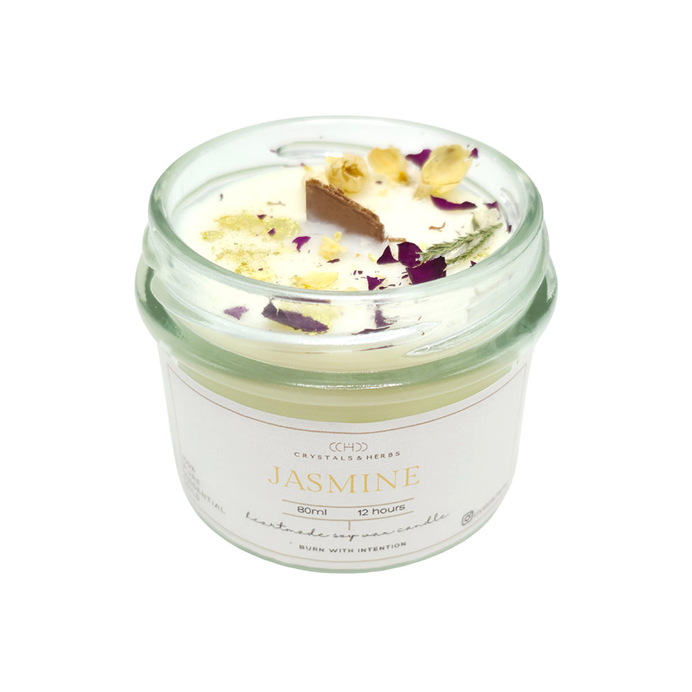 Jasmine Premium Essential Oil 80 ml Soy Wax Candle