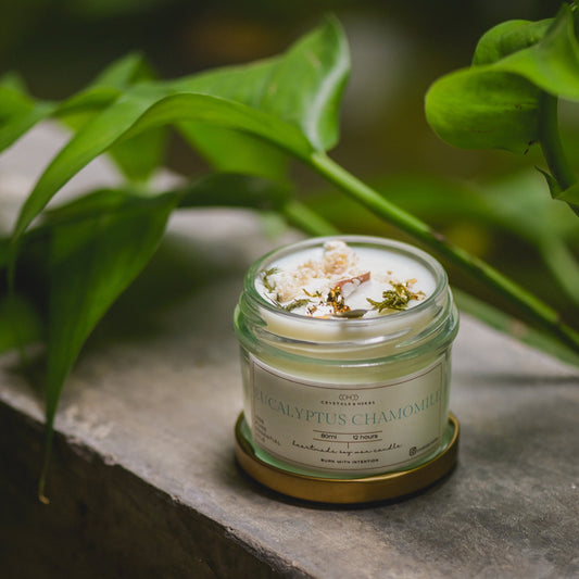 Eucalyptus + Chamomile Premium Essential Oil 80 ml Soy Wax Candle